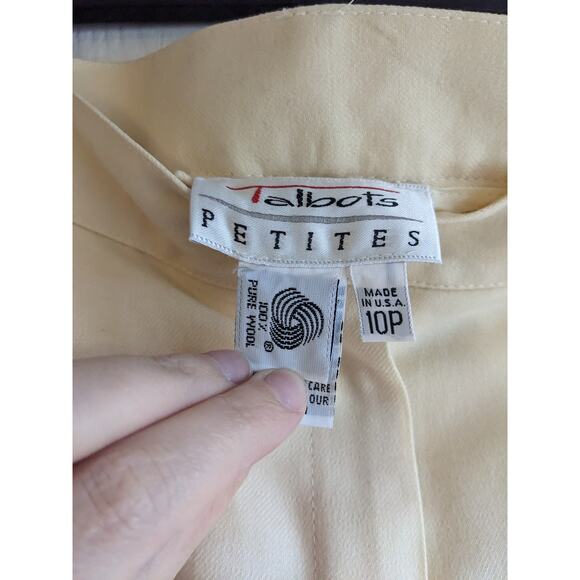 Talbots Women's Light Yellow Woolen High Rise Wool  Casual Pant Size 10P - Picture 3 of 5